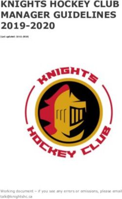 KNIGHTS HOCKEY CLUB MANAGER GUIDELINES 2019-2020