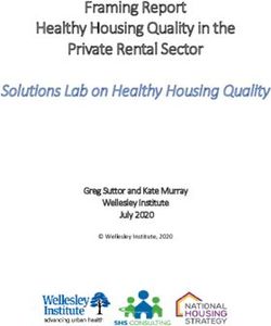 Framing Report Healthy Housing Quality in the Private Rental Sector - Solutions Lab on Healthy Housing Quality - Wellesley Institute