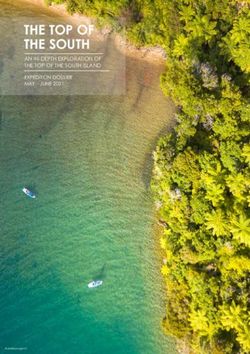 THE TOP OF THE SOUTH AN IN-DEPTH EXPLORATION OF THE TOP OF THE SOUTH ISLAND EXPEDITION DOSSIER MAY - JUNE 2021 - Discover Travel Christchurch