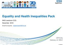 Equality and Health Inequalities Pack - OFFICIAL Gateway ref: 08541 - NHS England