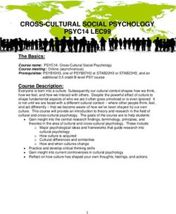CROSS-CULTURAL SOCIAL PSYCHOLOGY PSYC14 LEC99