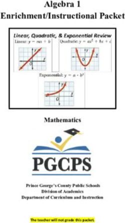 Algebra 1 Enrichment/Instructional Packet - Mathematics Prince George's County Public Schools - PGCPS