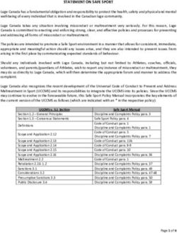 STATEMENT ON SAFE SPORT - Luge Canada