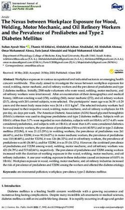 The Nexus between Workplace Exposure for Wood, Welding, Motor Mechanic, and Oil Refinery Workers and the Prevalence of Prediabetes and Type 2 ...