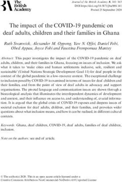 The impact of the COVID-19 pandemic on deaf adults, children and their families in Ghana