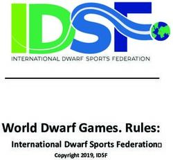 World Dwarf Games. Rules: International Dwarf Sports FederationÓ Copyright 2019, IDSF