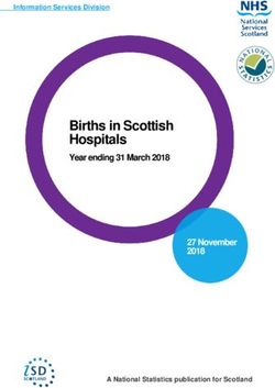 Births in Scottish Hospitals - Year ending 31 March 2018 27 November 2018 - ISD Scotland