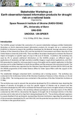 Stakeholder Workshop on - Earth observation-based information products for drought - UN-Spider