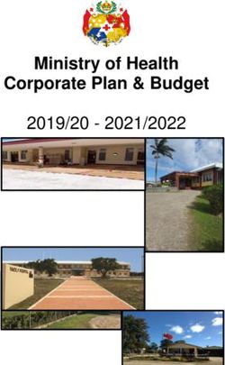 Ministry of Health Corporate Plan & Budget 2019/20 2021/2022