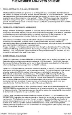 THE MEMBER ANALYSTS SCHEME - FOSFA