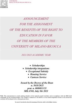 ANNOUNCEMENT FOR THE ASSIGNMENT OF THE BENEFITS OF THE RIGHT TO EDUCATION IN FAVOR OF THE MEMBERS OF THE UNIVERSITY OF MILANO-BICOCCA