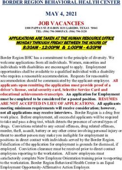 JOB VACANCIES MAY 4, 2021 - BORDER REGION BEHAVIORAL HEALTH CENTER - Border Region MHMR