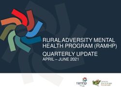 RURAL ADVERSITY MENTAL HEALTH PROGRAM (RAMHP) QUARTERLY UPDATE - APRIL - JUNE 2021 - Centre for Rural and ...