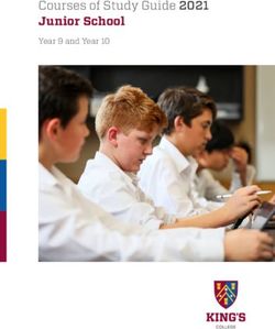 Courses of Study Guide 2021 Junior School - Year 9 and Year 10 - King's College