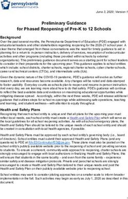 Preliminary Guidance for Phased Reopening of Pre-K to 12 Schools