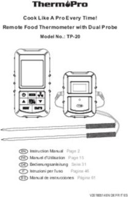 Cook Like A Pro Every Time! Remote Food Thermometer with Dual Probe - ThermoPro