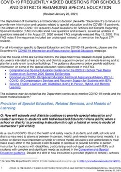 COVID-19 FREQUENTLY ASKED QUESTIONS FOR SCHOOLS AND DISTRICTS REGARDING SPECIAL EDUCATION