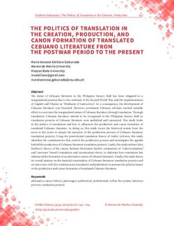 THE POLITICS OF TRANSLATION IN THE CREATION, PRODUCTION, AND CANON FORMATION OF TRANSLATED CEBUANO LITERATURE FROM THE POSTWAR PERIOD TO THE PRESENT