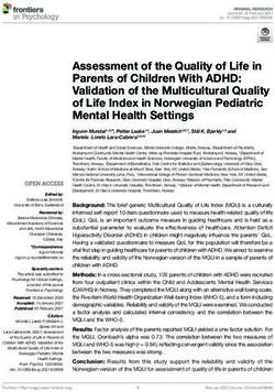 Assessment of the Quality of Life in Parents of Children With ADHD: Validation of the Multicultural Quality of Life Index in Norwegian Pediatric ...