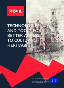 TECHNOLOGIES AND TOOLS FOR BETTER ACCESS TO CULTURAL HERITAGE - This project has received funding from the European Union's Horizon 2020 research ...