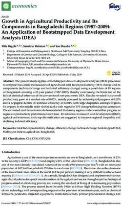 Growth in Agricultural Productivity and Its Components in Bangladeshi Regions (1987-2009): An Application of Bootstrapped Data Envelopment ...