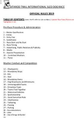 OFFICIAL RULES 2019 DITAROD TRAIL INTERNATIONAL SLED DOG RACE - Iditarod