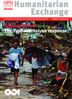 Humanitarian Exchange - Special feature The Typhoon Haiyan response HPNHumanitarian