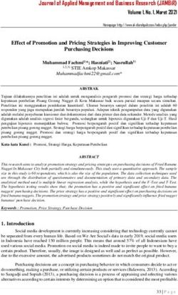 JOURNAL OF APPLIED MANAGEMENT AND BUSINESS RESEARCH (JAMBIR) VOLUME 1, NO. 1, MARET 2021