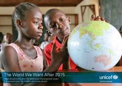 The World We Want After 2015 - What should come after the Millennium Development Goals? A discussion pack for children and young people