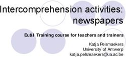 Intercomprehension activities: newspapers - Eu&I Training course for teachers and trainers