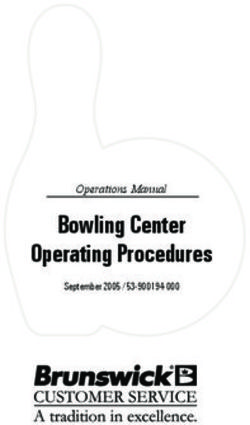 Bowling Center Operating Procedures - Operations Manual September 2005 / 53-900194-000