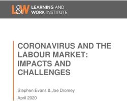 CORONAVIRUS AND THE LABOUR MARKET: IMPACTS AND CHALLENGES - Stephen Evans & Joe Dromey April 2020