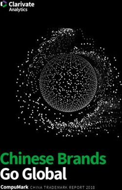 Chinese Brands Go Global - CHINA TR ADEMARK REPORT 2018 - CompuMark