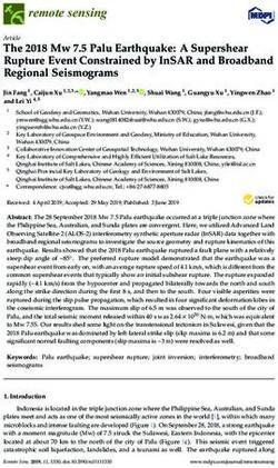 THE 2018 MW 7.5 PALU EARTHQUAKE: A SUPERSHEAR RUPTURE EVENT CONSTRAINED BY INSAR AND BROADBAND REGIONAL SEISMOGRAMS - MDPI