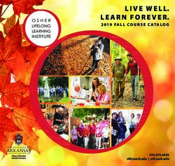 LIVE WELL. LEARN FOREVER - 2019 FALL COURSE CATALOG LIFELONG LEARNING INSTITUTE