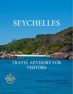 SEYCHELLES - TRAVEL ADVISORY FOR VISITORS MINISTRY OF FOREIGN AFFAIRS AND TOURISM - Seychelles Ministry of Foreign ...