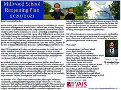Millwood School Reopening Plan 2020/2021