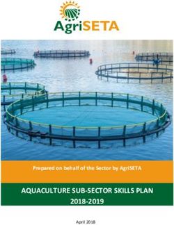 AQUACULTURE SUB-SECTOR SKILLS PLAN - 2018-2019 Prepared on behalf of the Sector by AgriSETA