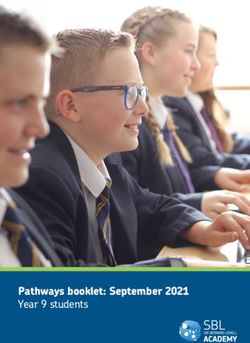 Pathways booklet: September 2021 Year 9 students