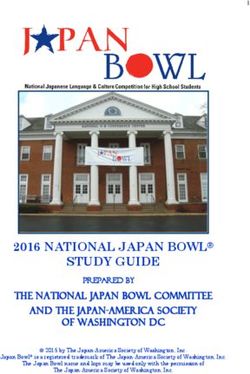 2016 NATIONAL JAPAN BOWL STUDY GUIDE