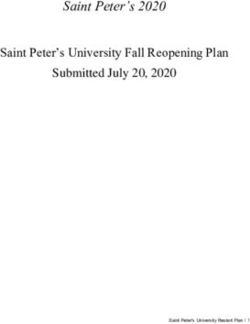 Saint Peter's 2020 Saint Peter's University Fall Reopening Plan Submitted July 20, 2020