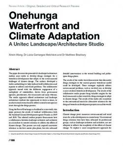 Onehunga Waterfront and Climate Adaptation - Unitec ...