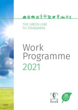 Work Programme 2021 THE GREEN LINE TO STANDARDS - 20years of - ECOS