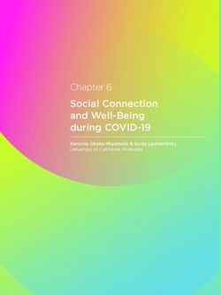 Social Connection and Well-Being during COVID-19 - Karynna Okabe-Miyamoto & Sonja Lyubomirsky University of California, Riverside
