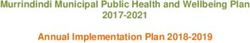 Murrindindi Municipal Public Health and Wellbeing Plan 2017-2021 Annual Implementation Plan 2018-2019