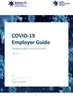 COVID-19 Employer Guide - Managing the workplace in the face of the outbreak April 2020 - Business SA