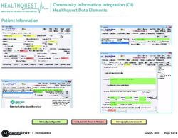 Community Information Integration (CII) Healthquest Data Elements Patient Information