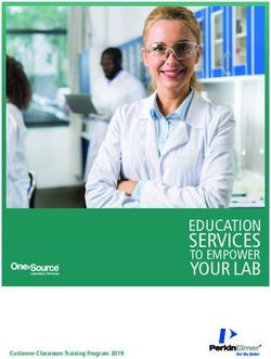 SERVICES YOUR LAB TO EMPOWER - Customer Classroom Training Program 2019 - PerkinElmer