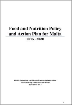 Food and Nutrition Policy and Action Plan for Malta 2015 - 2020 - Health Promotion and Disease Prevention Directorate