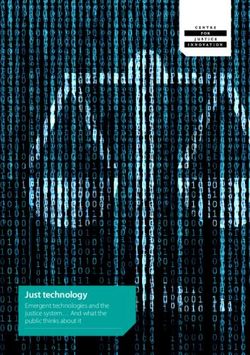 Just technology Emergent technologies and the justice system And what the public thinks about it - Centre for Justice Innovation